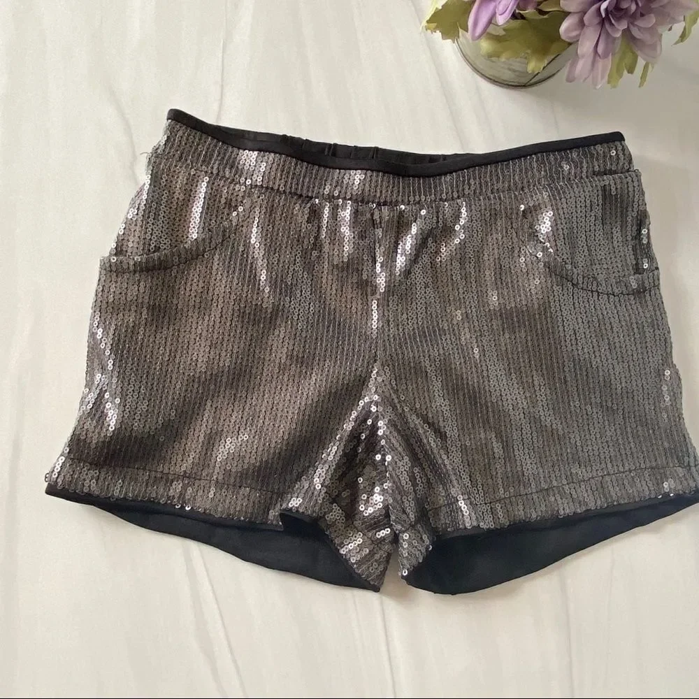 NWT Children’s Place Gunmetal Sequins Shorts 6x/ 7